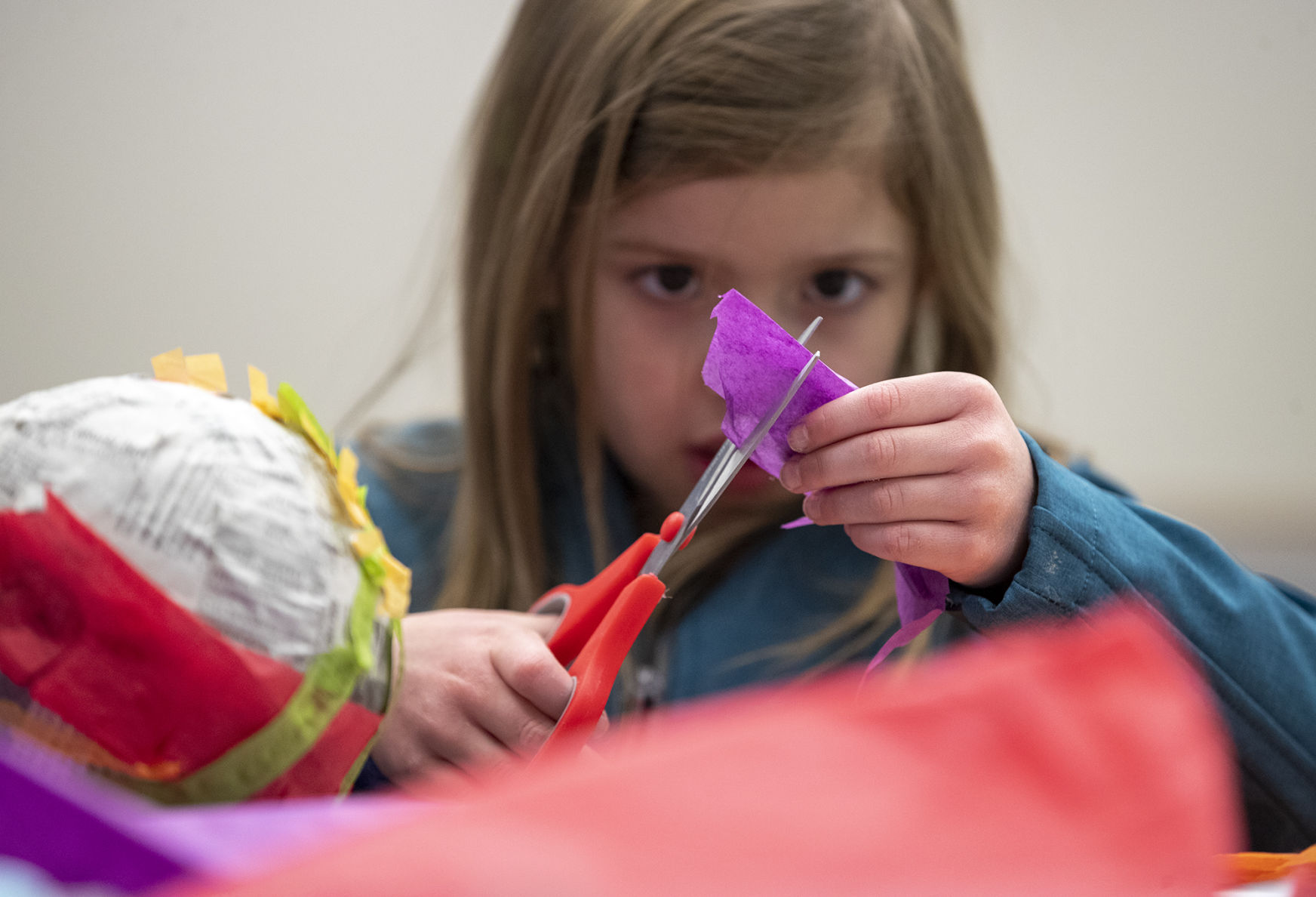 Children and families crafted handmade pinatas
